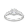 thumbnail image 5 of ESTE ORIGIN 2.00Ct Round Cut Lab-Grown Diamond 4-Claw Basket Trilogy Engagement Ring – Pear Side Stones in 18K White Gold for Women, 5 of 7