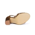 thumbnail image 5 of BLISSFUL STEP Women's Sandals Solid Crisscross Block Heels High Heel Lace up Sandals Brown 6, 5 of 8