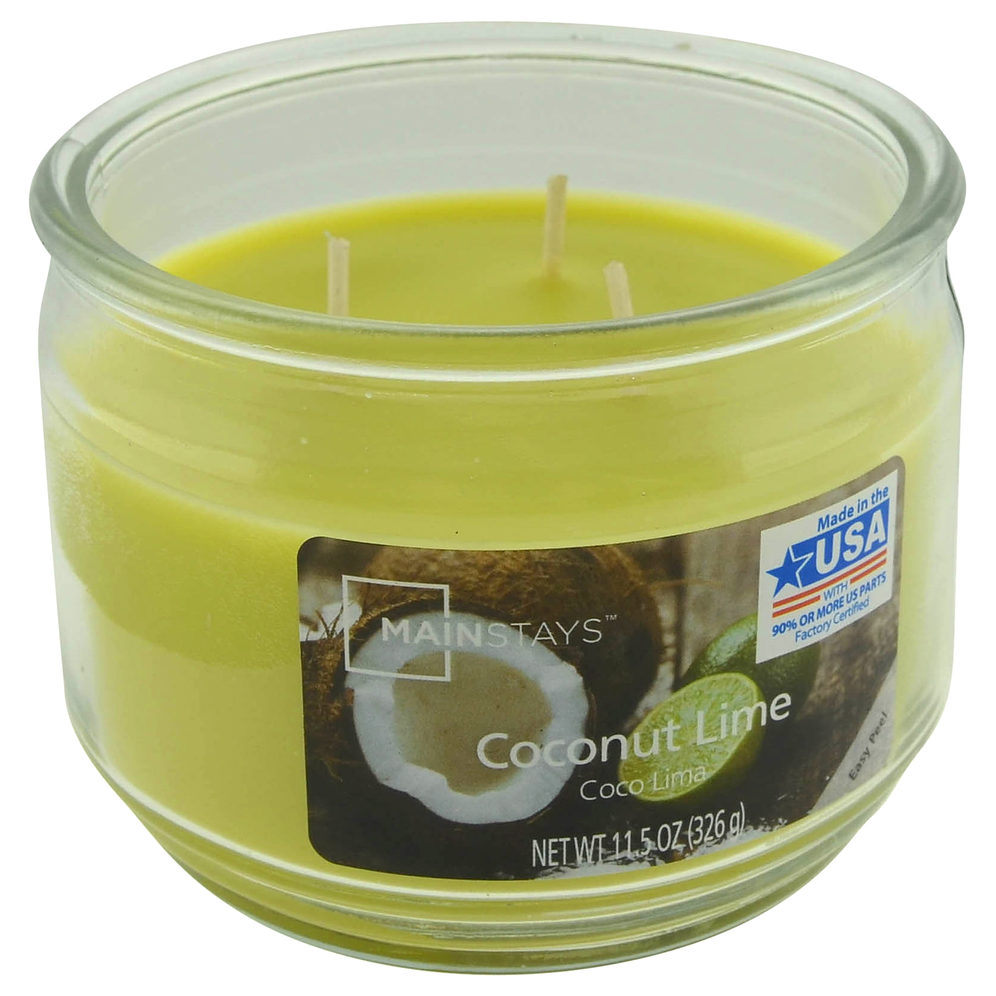 Mainstays 3Wick Candle, Coconut Lime, 11.5 ounces