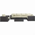 thumbnail image 4 of Modway Convene 7 Piece Outdoor Patio Sectional Set in Espresso Beige, 4 of 9