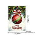 thumbnail image 4 of JOOCAR Merry Christmas Ornament Garden Flag with Red Ball and Holly for Winter Christmas Home Outdoor Garden Yard Door Decor 12x18 inch, 4 of 5