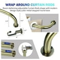 thumbnail image 4 of Urbanest Energy Saving Wrap Around Black Out Room Darkening Adjustable Window Curtain Metal Rod Set Heavy Duty, 1" Diameter, Antique Brass, 28"-48", 4 of 10