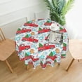 thumbnail image 2 of Christmas Snow Snowy Vintage Retro Farm Red Red Truck Candy Cane Gingerbread Country Waterproof Picnic Party Round Table Cloth Cover Decorations Fabric 60 Inch Circular Tablecloth Home Kitchen, 2 of 6