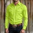 thumbnail image 2 of Njagoc3 Mens Western Cowboy Shirts Button Down Long Sleeve Work Shirt Fall Casual Ombre Vintage Utility Shirts with Pockets, 2 of 6