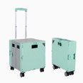 thumbnail image 1 of Foldable Shopping Trolley, Plastic Folding Storage Cart Handcart With 360°Rotate Wheels & Telescoping Handle, 1 of 3