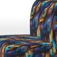 thumbnail image 4 of Designart "blue and purple Vibrant Peacock Feather I" Blue Feathers Upholstered Accent Chair - Bohemian & Eclectic Arm Chair For Bedroom, 4 of 5