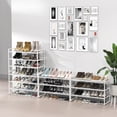 thumbnail image 2 of 3-tier Stackable Metal Panel Shoe Rack White, 2 of 6