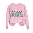 thumbnail image 3 of Sexlip Womens Long Sleeve Sweatshirt MAMA Letter Print Design Soft Fabric Relaxed Silhouette for Daily Lounge Pink L, 3 of 5