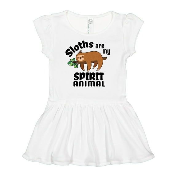 Inktastic Sloths Are My Spirit Animal with Cute Sloth Illustration Girls Baby Dress