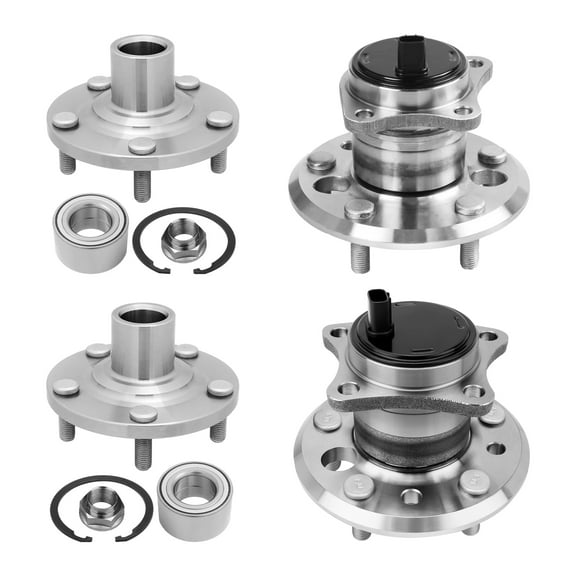 AutoShack Front & Rear Hub Bearing Assemblies for Toyota & Lexus, Camry 2004-2011 Avalon 2005-2012 ES350 2007-2012 Solara 2004-2008 ES330 2004-2006, FWD L4 2.5L V6 3.0L 3.3L 3.5L - Without ABS, 5-Lug