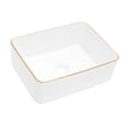 thumbnail image 3 of 16x12x5 Inch White Rectangular Ceramic Bathroom Sink US Standard Drain Opening Suitable for Outdoor Bathroom, 3 of 7