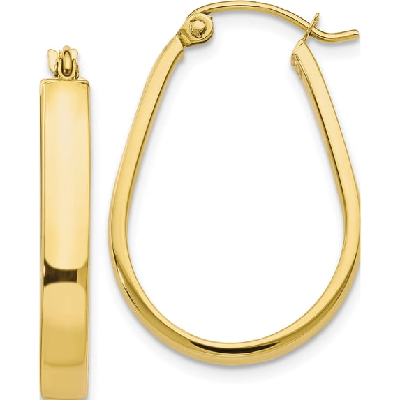 10K Polished Hinged Hoop Earrings (26.5x18.45)