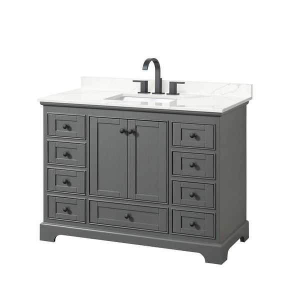 Wyndham Collection Wcs202048s-Qtz-Us3mxx Deborah 48" Free Standing Single Basin Vanity Set