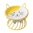 thumbnail image 2 of Cat Dog Bowl Snack Canned Dish with Metal Raised Stand Drinking Eating Feeding Bowl Nordic Cat Bowl Ceramic, 2 of 9