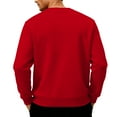 thumbnail image 5 of Solid Color Men's Winter Fleece-Lined Crewneck Sweatshirt | Oversized Warm Thick Solid Color For Casual & Daily Wear,Red,2XL, 5 of 7