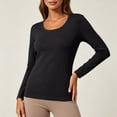 thumbnail image 7 of EDHITNR Women Long Sleeve T-Shirts Basic Crew Neck Slim Fit Stretchy Athletic Yoga Top Casual Workout Running Tee Black XXL, 7 of 7