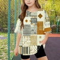 thumbnail image 3 of Favoffer Unisex Kids Summer Geometric Art Graphic Tee Multicolor Stretchy Loose Fit Round Neck Short Sleeve Trendy Top Casual Travel Play Gift 5-15Y, 3 of 7