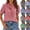 49# Red, variant on Gingham Ruffle Neck T Shirts for Women 2026 Summer Puff Sleeve Button Down Tops Relaxed Fit Lightweight Office Casual Blouses Red XXL