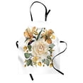thumbnail image 1 of Rose Apron Romantic Floral Arrangement Bridal Bouquet Corsage Spring Wedding Theme, Unisex Kitchen Bib Apron with Adjustable Neck for Cooking Baking Gardening, Pale Orange Cream Green, by Ambesonne, 1 of 3