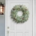 thumbnail image 3 of Puleo International 24" Pre-Lit Battery-Operated Artificial Flocked Wreath, 3 of 6