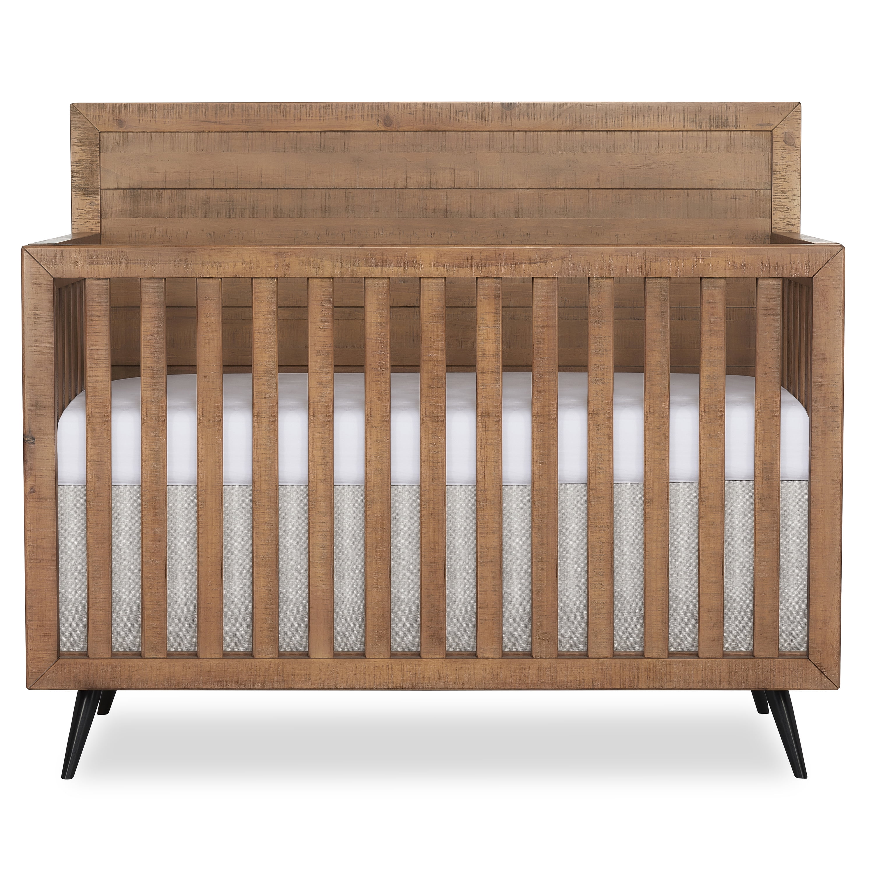 Evolur Nursery Essentials Bundle of Stilnovo Mid Century 4-in-1 Convertible Crib, Stilnovo Mid Century Double Dresser & Harlow Deluxe Glider with Massager, with a Premium Dream On Me Crib Mattress
