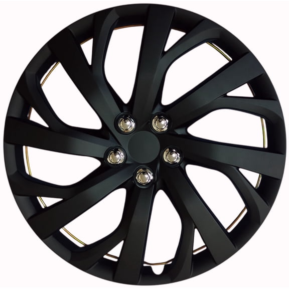 16-inch Black Wheel Covers (Hubcaps) - Set of 4 - Fits Most Cars