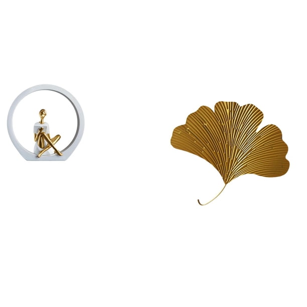 Figura Abstracta De Niña Con Hojas De Ginkgo, Estatua De Mujer, Centro De Mesa, Dormitorio, Regalo Para Lectores, Estantería, Escultura De Pared De Estilo Rústico, Decoración Versátil.
