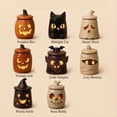 thumbnail image 3 of Cozy Monster Tealight Lantern, Handmade Ceramic Halloween Candle Holder, Cute Spooky Tea Light Holder for Tabletop Mantel Shelf Cottagecore Spooky Halloween Decorations Home Decor Gift, 3 of 7