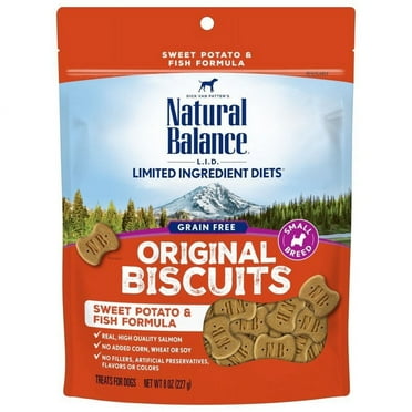 Natural Balance L.I.T. Limited Ingredient Treats Sweet Potato & Fish Formula Dry Dog Treats, 8-Ounce