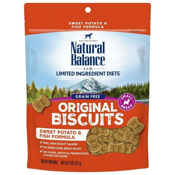 Natural Balance L.I.T. Limited Ingredient Treats Sweet Potato & Fish Formula Dry Dog Treats, 8-Ounce