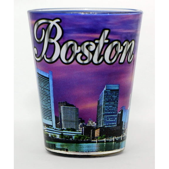 Boston Massachussetts Lavender Skyline Shot Glass