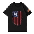 thumbnail image 4 of Hogleaql Patriotic American Flag Men’s T-Shirt, Patriotic 4th Of July Short Sleeve USA Graphic Shirt Crewneck Independence Day Trendy for Men Tee Tops Black 3XL, 4 of 4