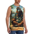 thumbnail image 2 of Pofeuu Forest Meditating Gorilla Print Men's Muscle T-Shirt, Sleeveless, Muscle Tank, Classic Muscle Tee Top For Men Casual Sleeveless Muscle T-Shirt Trendy Clothes-3X-Large, 2 of 7
