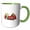 Green/White, variant on 3drose, Stylized Red Text Let Us Fiesta, Sombrero, Guitar, Cactus. Cool Gift, 15oz Two-tone Red Mug
