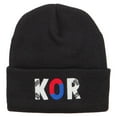 thumbnail image 5 of South Korea KOR Flag Embroidered Long Beanie - Black OSFM, 5 of 5
