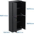 thumbnail image 2 of Cozy Castle Kitchen Pantry Storage Cabinet 71" Tall 4 Doors Wood Freestanding Cupboard with 2 Adjustable Shelves for Dining Room Living Room, Laundry, Bathroom, Oak, 2 of 14