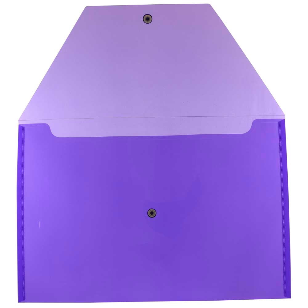 JAM Paper Plastic Envelopes with Snap Closure, Legal Booklet, 9 3/4 x 14 1/2, Purple, 3/Pack