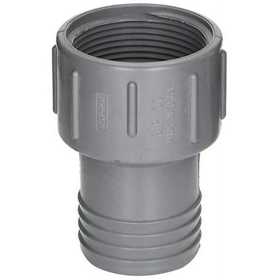 Pool Style Chemicals K011BU-G 1.25-1.5 in. Hose Adapter, Gray