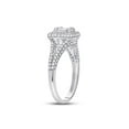 thumbnail image 4 of 14kt White Gold Womens Baguette Diamond Square Cluster Ring 1 Cttw, 4 of 4
