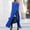 Blue, variant on Casual Tops for Women Solid Loose Cold Shoulder 3/4 Sleeve Side Slit Hem Casual Long Length Light Summer Ladies Top