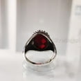 thumbnail image 7 of Red Garnet Ring, Silver Jewelry, 925 Silver Ring, Father's Day, Checker Garnet Designer Ring, January Birthstone Ring, Heavy Mens Ring, Spiritual Healing Gemstone, Christmas, Designer Mens Ring, 7 of 7
