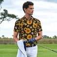 thumbnail image 6 of Balery Sunflowers And Bww Printed Men’s Short Sleeve Polo Shirt, Midweight Men's Shirt,Golf Polo shirts -X-Large, 6 of 9
