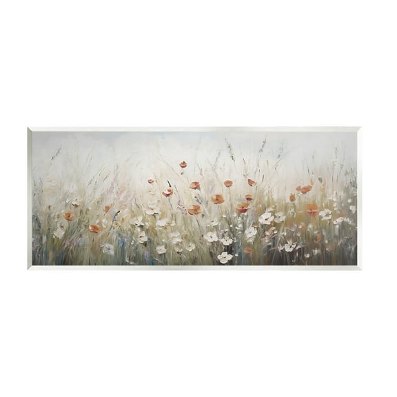 Stupell Industries Neutral Poppy Blooms Botanical & Floral Painting Unframed Art Print Wall Art, 17 x 7