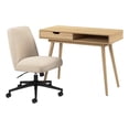 thumbnail image 1 of Nora 40W x 20D Small Writing Desk and Chair Set in Natural Oak - Engineered Wood, 1 of 9
