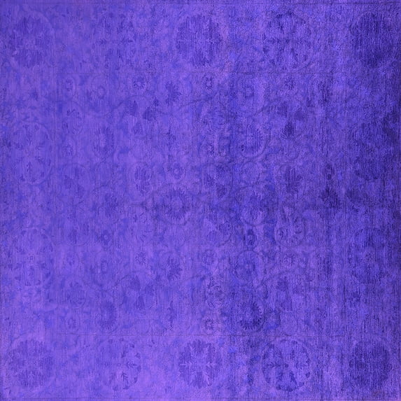 Ahgly Company Indoor Square Oriental Pink Industrial Area Rugs, 7' Square