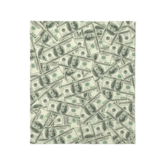 CafePress - 100 Dollar Bill Money Pattern Throw Blanket - Soft Fleece Throw Blanket, 50"x60" for All Ages