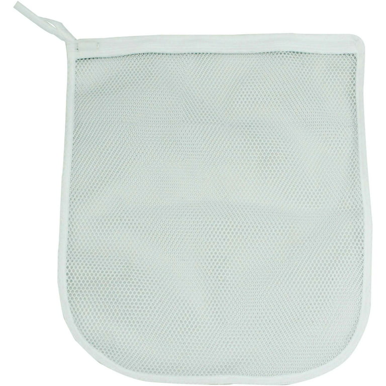 Mainstays White Mesh Delicates Laundry Bag with Zipper Closure, 15
