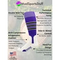 thumbnail image 2 of MadSportsStuff 3-Stripe Baseball & Softball Stirrup Socks - Purple/Black/White, Medium, 2 of 2