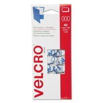 Velcro Oval Wafer Thin Hook & Loop Fasteners, 1/2" x 1 1/4", White, 40/Pack -VEK91386