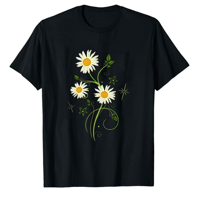 AALJY Marguerites Marguerite Printemps T-Shirt Été Marguerites Fleur Chemise T-Shirt